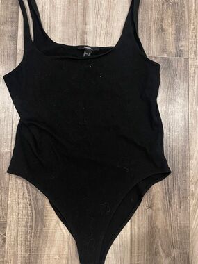 Forever 21 Black Scoop Neck Tank Bodysuit